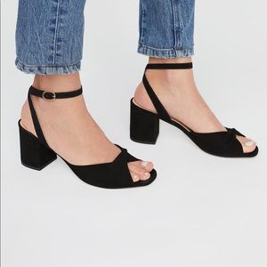 Free People Suede Gisele Block Heel Strappy Sandals